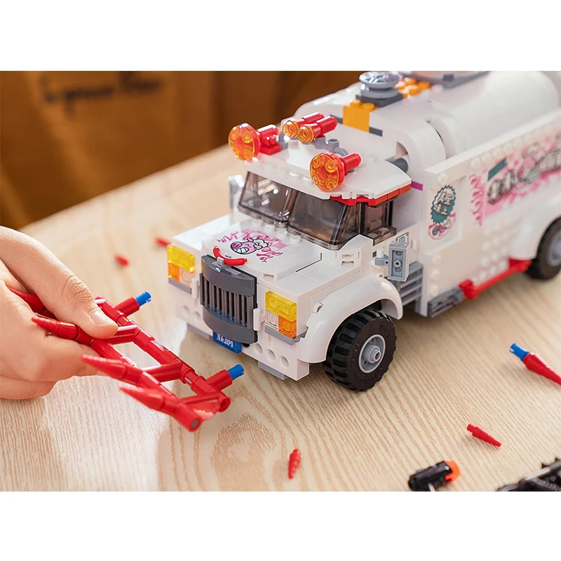 11542 Monkie Kid Series Pigsy الغذاء شاحنة اللبنات القرد الملك عربة دراجة نارية الطوب لعب للبنين أطفال هدايا عيد الميلاد