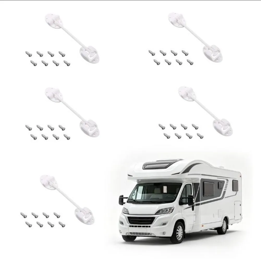 

ABS Plastic RV Door Lock Bracket Kit 5 pcs for Motorhome Door Compatibility 19.5 x 7.5 x 4.5 cm Secure Travel Hold
