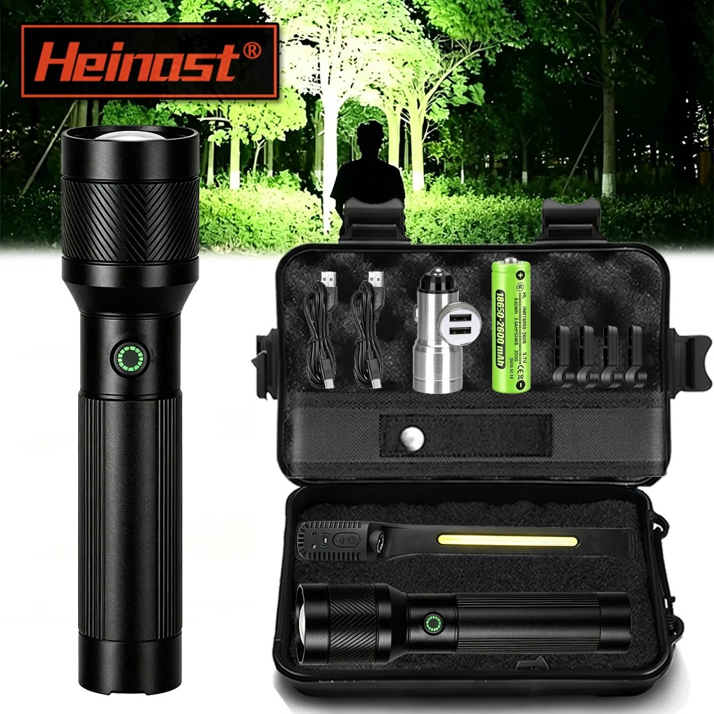 1200LM EDC Handheld Flashlight,USB-C Rechargeable Tactical Zoomable Torch,1000m Long Range,4 Modes for Outdoor Camping Emergency