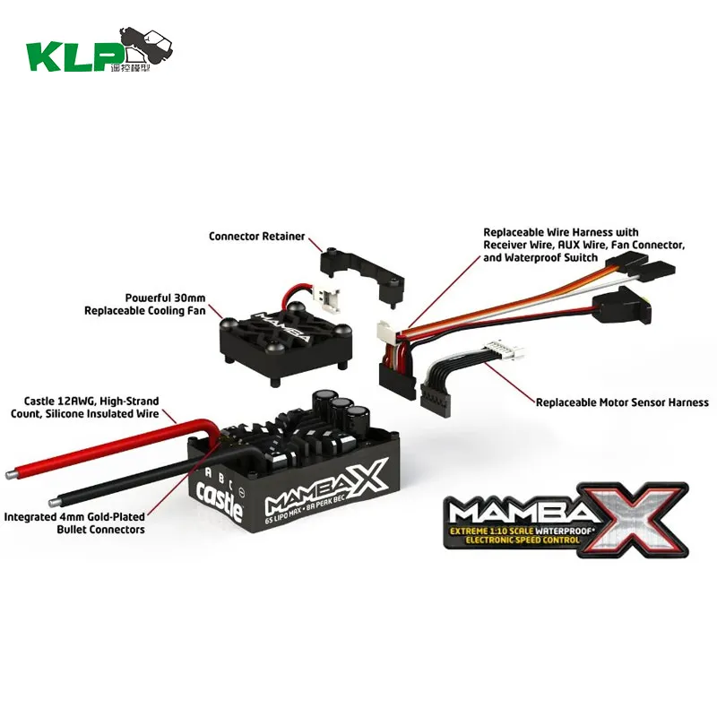 VoidFly Castle Mamba X  SENSORED 2S-6S LiPo ESC Speed controller for RC 1/10 trx4 SCX10 1406 1410 1415 motor truck car