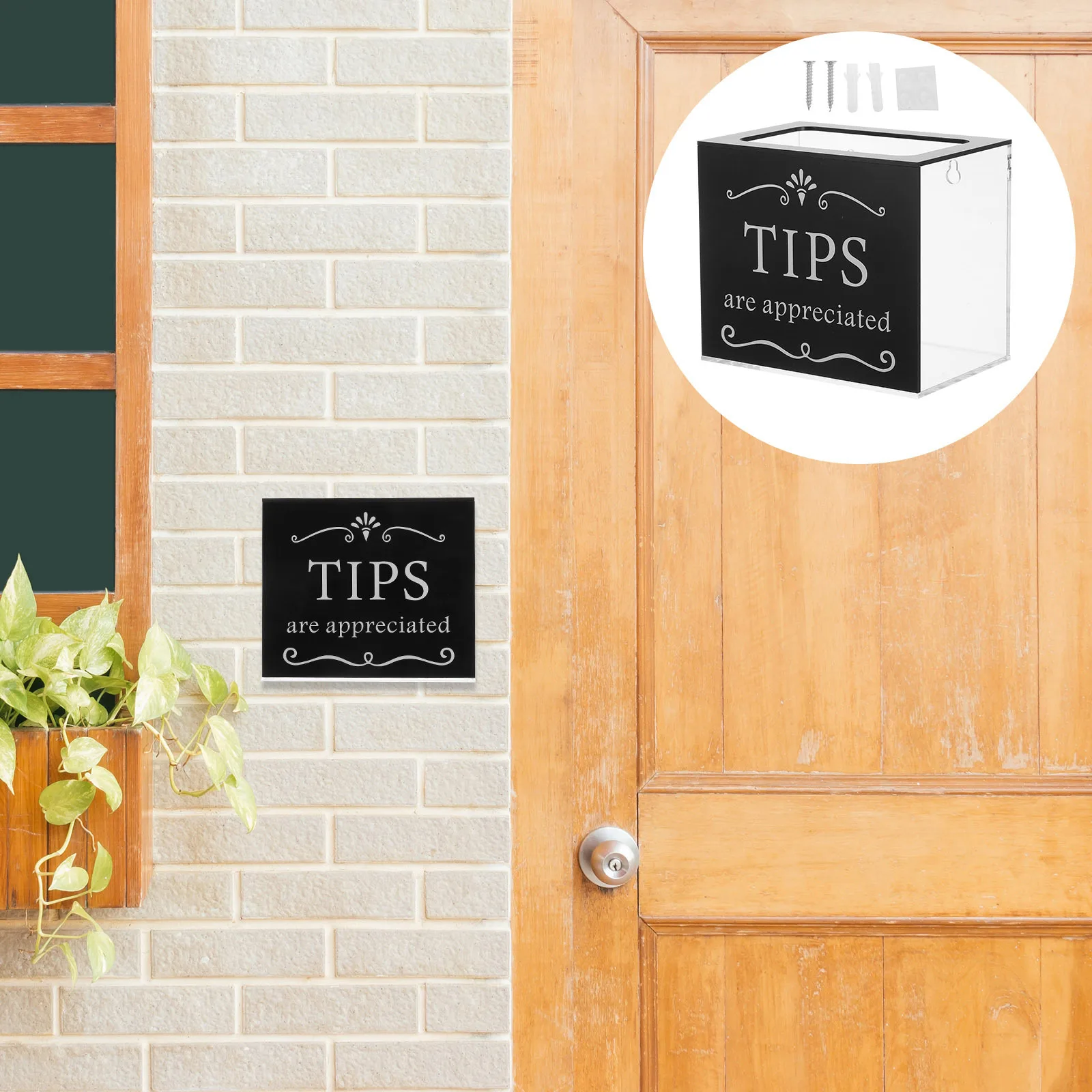 

Acrylic Tip Collection Large Capacity Clear Donation Bucket For Tips Cash Raffle Tickets Money Storage Transparent Top