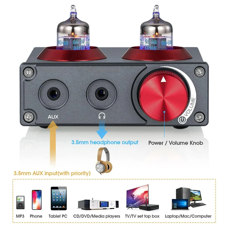Preamplificatore Phono con tubo a vuoto T4 PRO, preamplificatore per giradischi MM, amplificatore per cuffie hi-fi GE5654