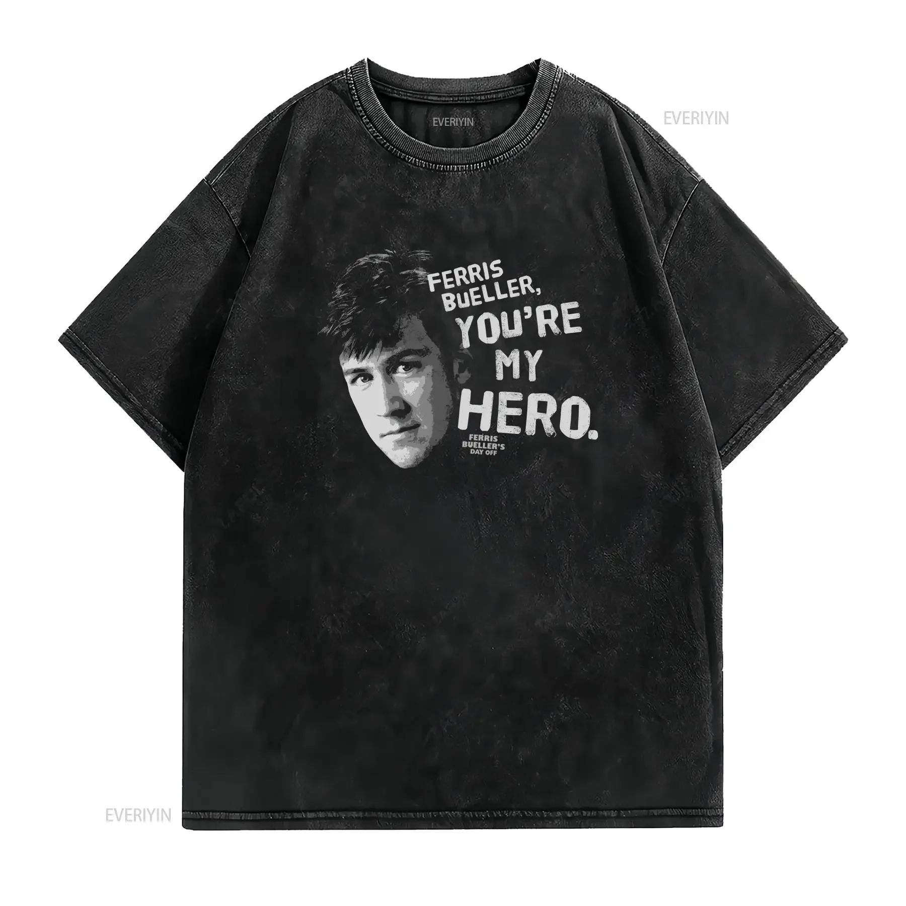 Vintage Retro 80s Ferris Bueller You're My Hero Movie Print Casual T Shirt vintage Washed Breathable fashion Versatile graphic
