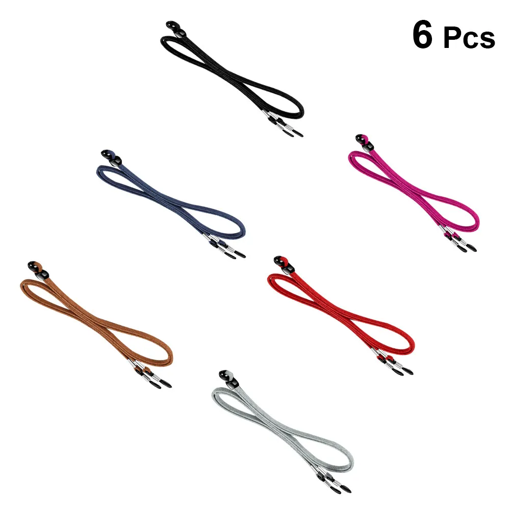 6Pcs Safe Anti-Slip Eyeglasses Straps Adjustable Glasses Cords Sturdy Hold No Slip for Running Hiking Cycling Sports Neck Arm