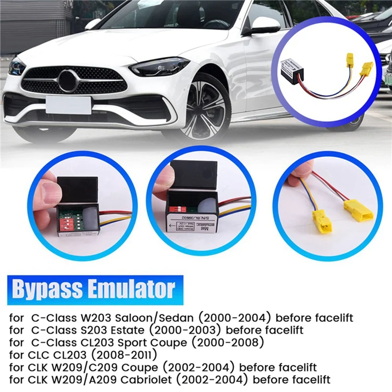 

1 PCS Car Seat Occupancy Mat Sensor Emulator Bypass As Shown Plastic For Mercedes C-Class W203 CLK W209 C209 SRS Emulator