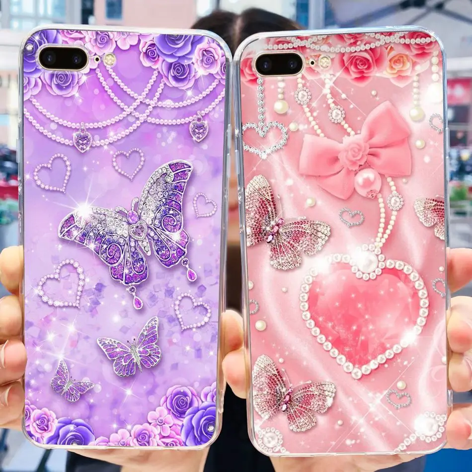 For iPhone 7 8 Plus Phone Case iPhone7 iPhone8 7Plus 8Plus SE 2020 2022 Cute Panda Flower Pattern Soft Silicone TPU Cases