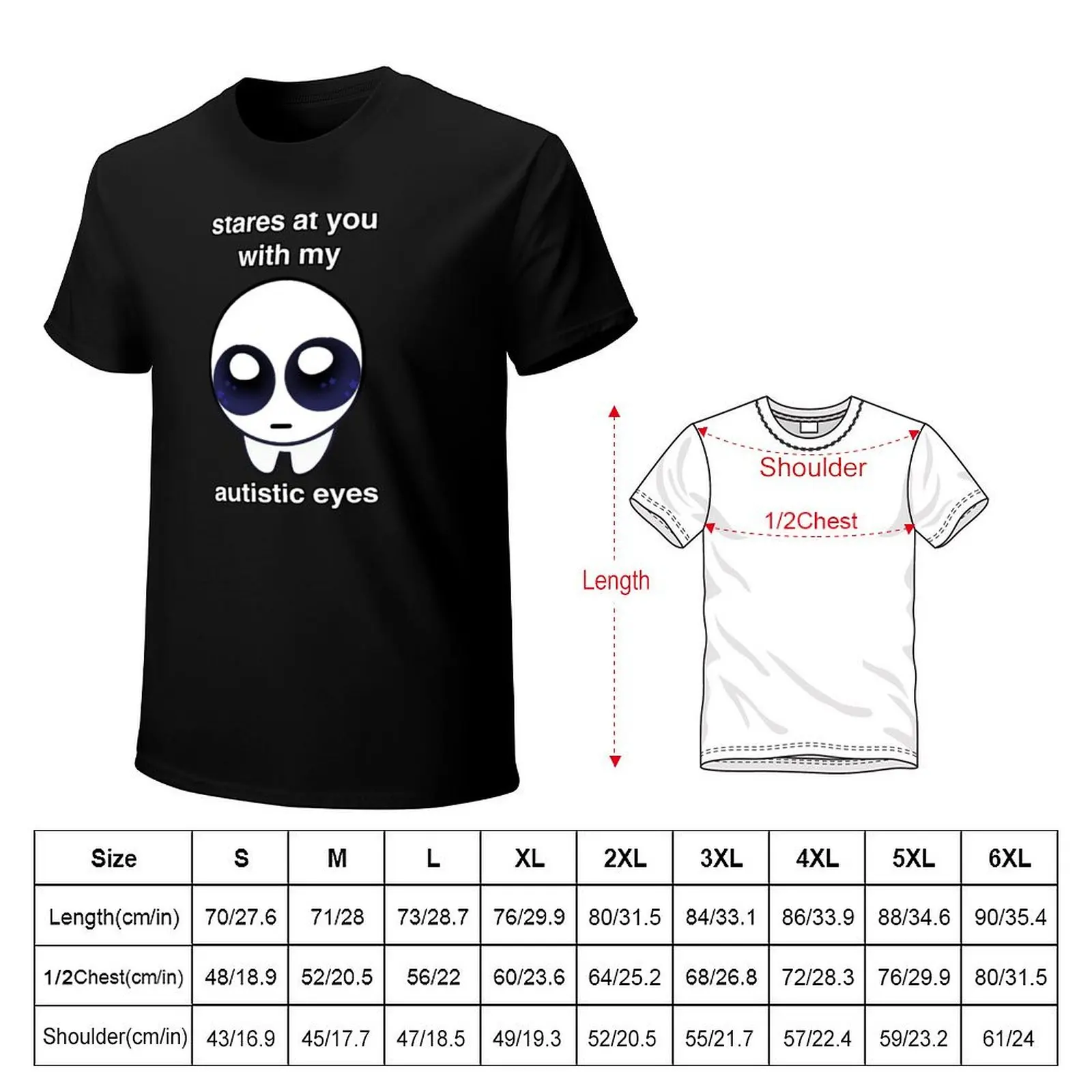Stares at You With my Autistic Eyes Autism Creature / TBH Creature T-Shirt Casual Street Style Short Sleeve Tee