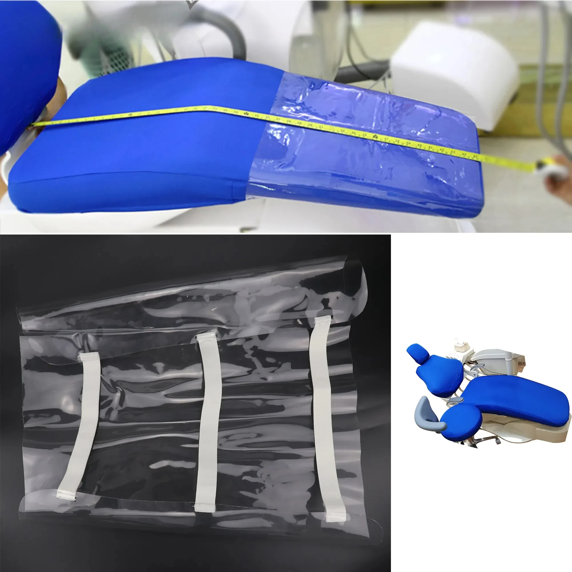 

New Plastic Clear Dental Chair Mat Cushion Foot Pad Dental Seat Unit Dustproof Cover Protector With Elastic Bands Dental Tools