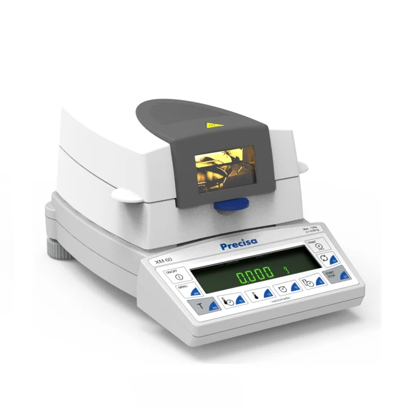 Weighing Precisa XM-60 124g/0.001g 0.01% Heat Redesigned Housing Heating Load Cell Moisture Balance Moisture Analyzer