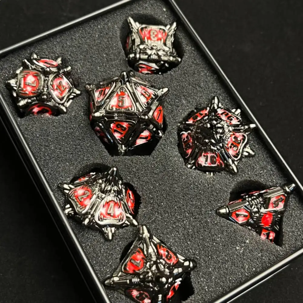 DND RPG dices ชุดลูกเต๋าโลหะสำหรับดันเจี้ยนและมังกร D4เกมกระดาน D6 D8 D10 D % D12 D20 DND เกมสวมบทบาทลูกเต๋าหลายรูปแบบ