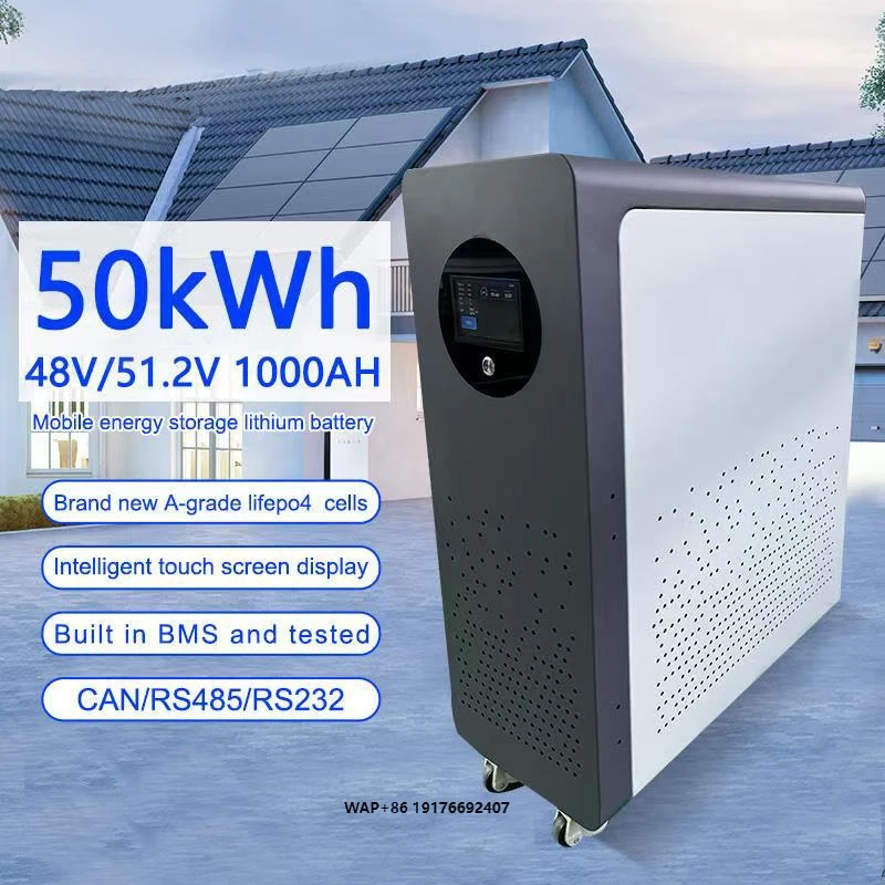 51.2V 1020Ah Lithium Iron Phosphate Stackable Energy Storage Battery with CAN Communication 50kWh LiFePO4 Home Solar System