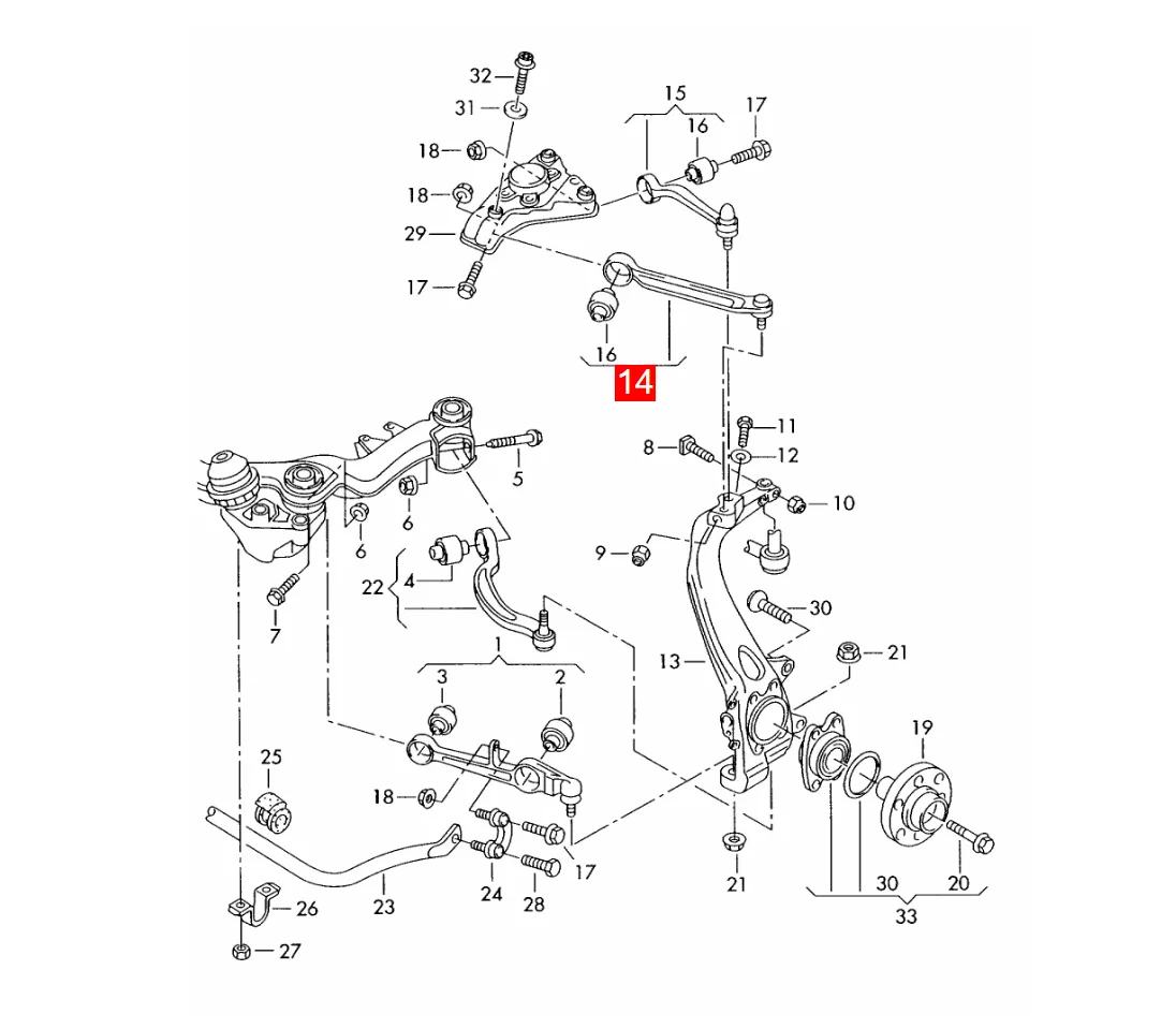 Cocok untuk Volkswagen Audi A6L (Chassis C6)/A8 (D3) Model 03-10/Phaeton (3D9)/Bentley Flying Spur Generasi Kedua Lengan Kontrol Kiri dan Kanan 4E0407509B 4E0407510B