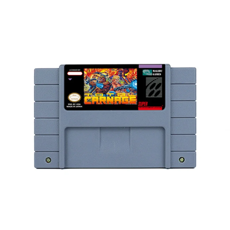 Total Carnage  Action  Game for SNES 16 BitRetro Cart Children Gift