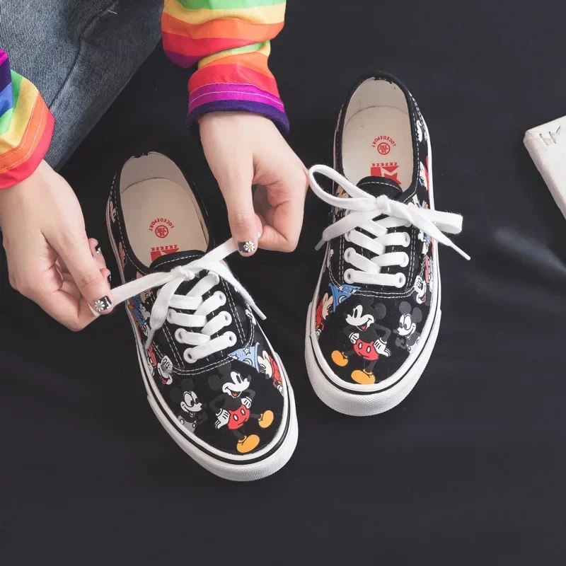 Disney cartoon Mickey mouse canvas shoes Stitch girls autumn new casual all-match student casual shoes