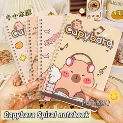 1 PCS Random Capybara Spiral Book Coil Notebook Horizontal Notepad Diary Planner Student Learning Stationery School Supplies