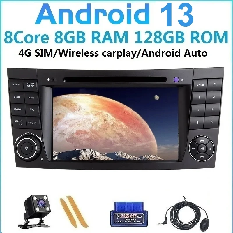 

Android 13 Car Multimedia Player Auto Stereo For Mercedes Benz E-Class W211 E300 CLK W209 CLS W219 GPS Radio + Fiber Decoder