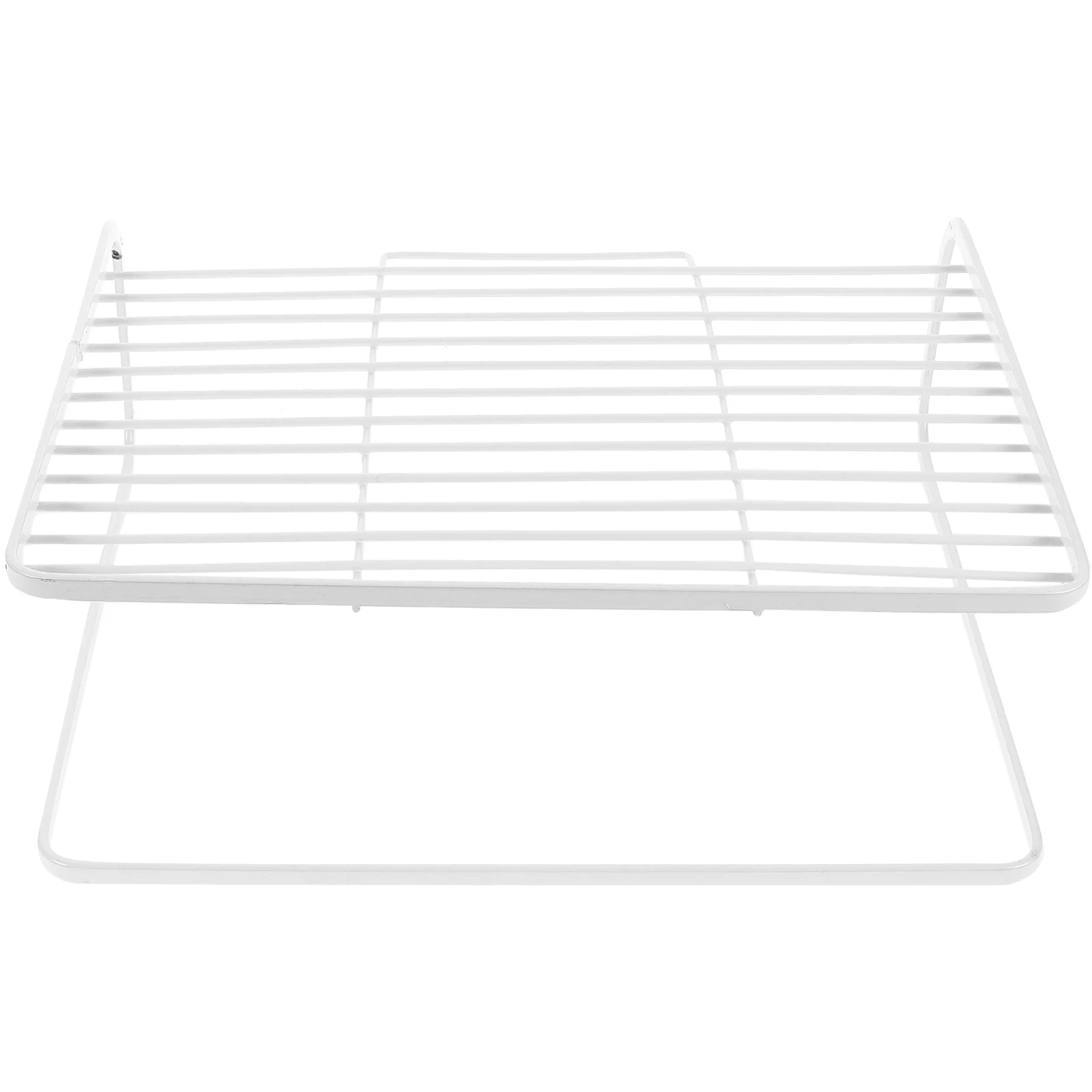 

Router Storage Rack Heavy Duty Double layer White Desktop Cable Box Holder For Table Top 2 Tier Shelving Unit