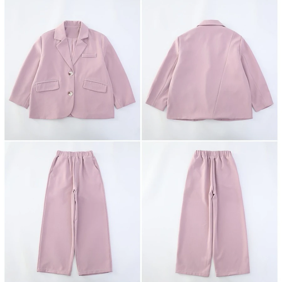 Formal Suit Child Spring Autumn 2026 New Casual Loose School Teenage Girls Costumes Fashion Blazer Two Pieces Kids Clothes Set