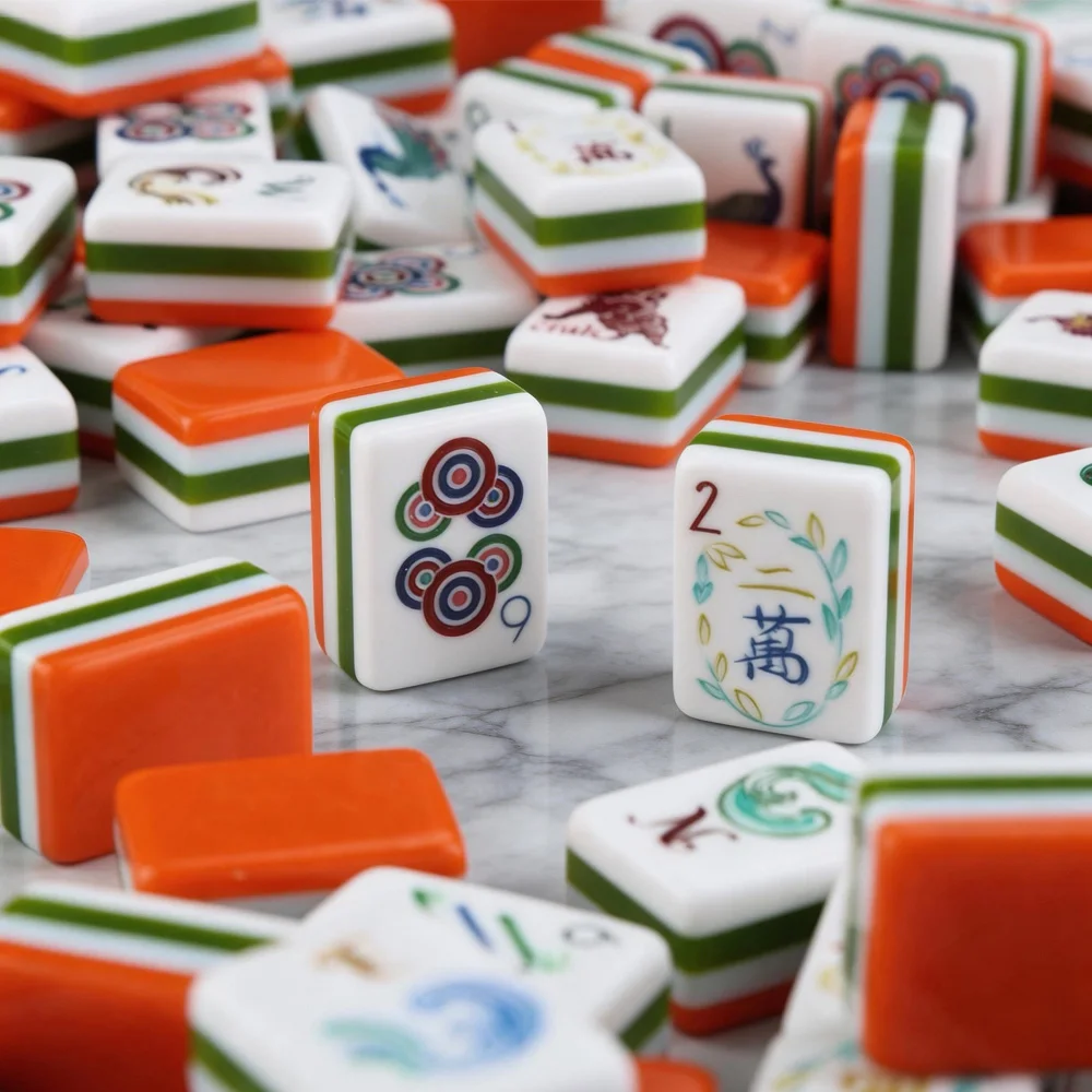 Customized 4-Layer American Mahjong Cards 160 Acrylic Tiles Mahjong Set with Print Vintage Pattern for Family Party Game S56bd68424a424f26a9ec9b33c65735fbt