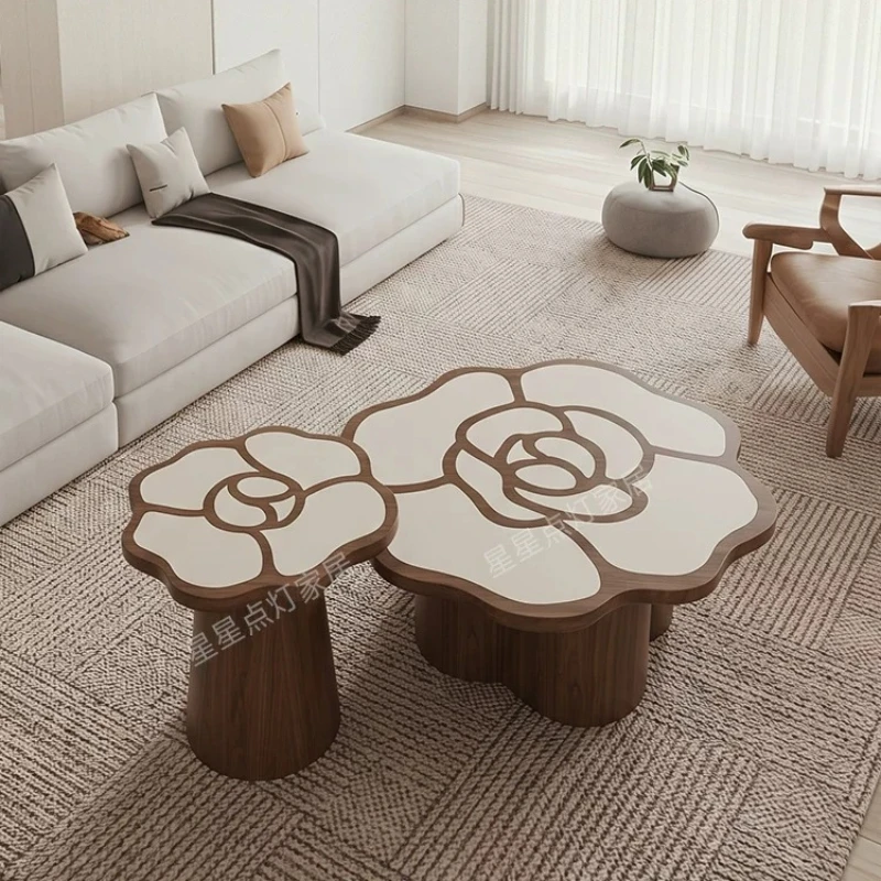 Small Wood Coffee Tables Basses Floor Garden Irregular Coffee Table Art Farmhouse Mesa De Centro Furniture For Living Room