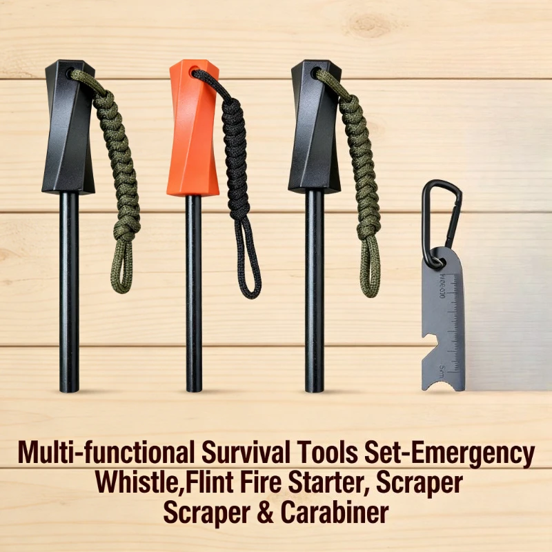 Bear Grylls Survival Fire Starter Magnesium Flint Rod Portable Emergency Firesteel Kit Compass Whistle for Camping Hiking Tools