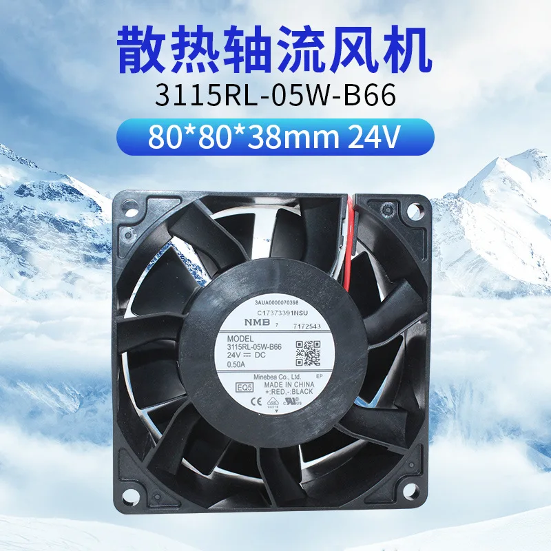 

Original New 3115RL-05W-B66 Inverter Fan for 8038 Cooling Fan 24V 0.5A 8x8x3.8mm