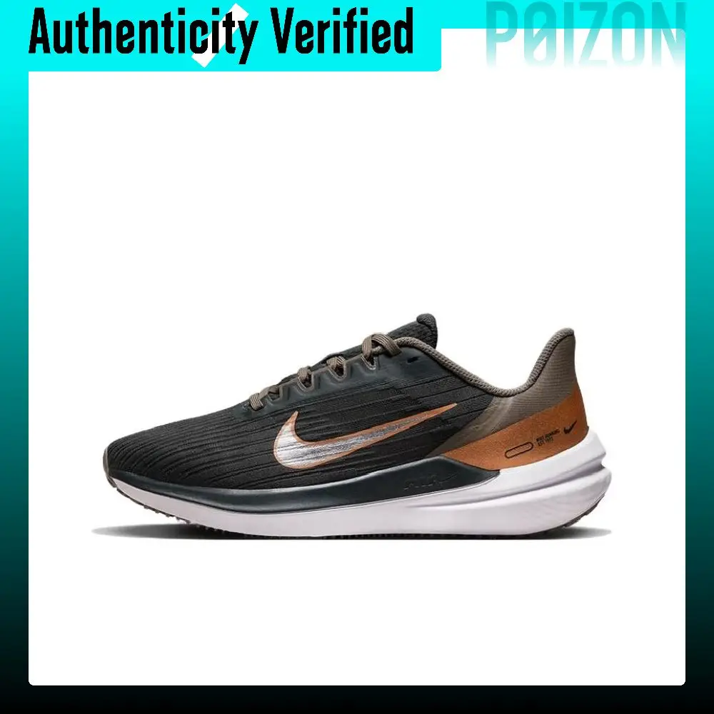 Nike Fabric Cushioning Slip Resistant Low top Running Shoes Women's Black Brown DD8686-005