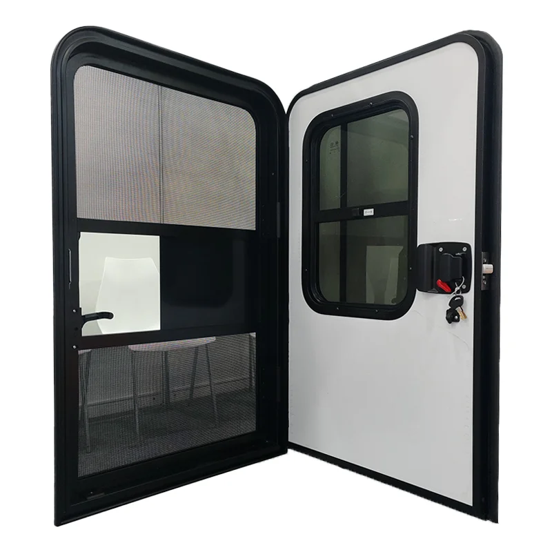 MAYGOOD 620*900mm Small Mini Camper Trailer Door with Up-down Sliding Window for Teardrop Trailer Pick-up Camper Trailer view 2