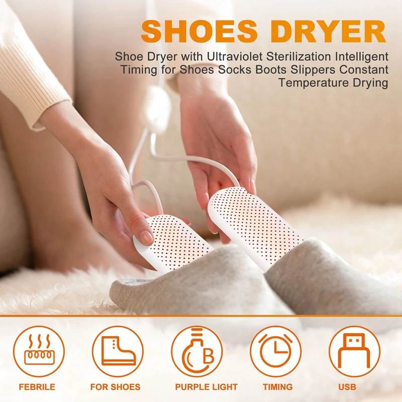 Shoe Dryer With Ultraviolet Sterilization Intelligent Timing For Shoes Socks Boots Slippers Constant Temperature Drying