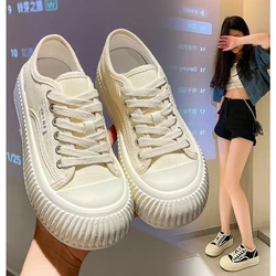 Women Platform Canvas Shoes Height Increasing Chunky Sneakers For youth girls Outdoor trainers Female Ladies Thick Sole Footwear