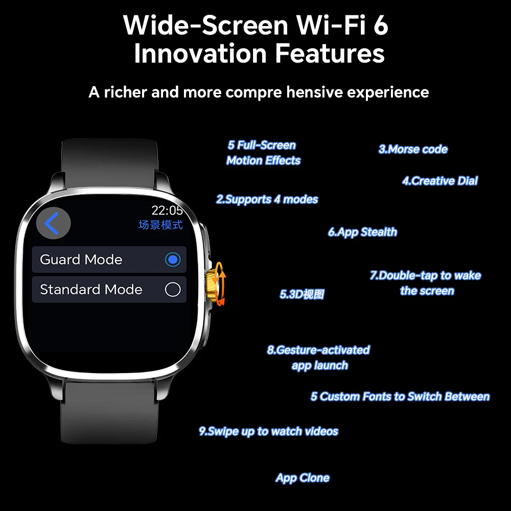 الإصدار العالمي S99 Smartwatch 2.4 بوصة شاشة Amoled إدراج بطاقة Sim GPS WIFI 190 ° لعبة الكاميرا الدوارة Android 9.0 Smart Watch #4