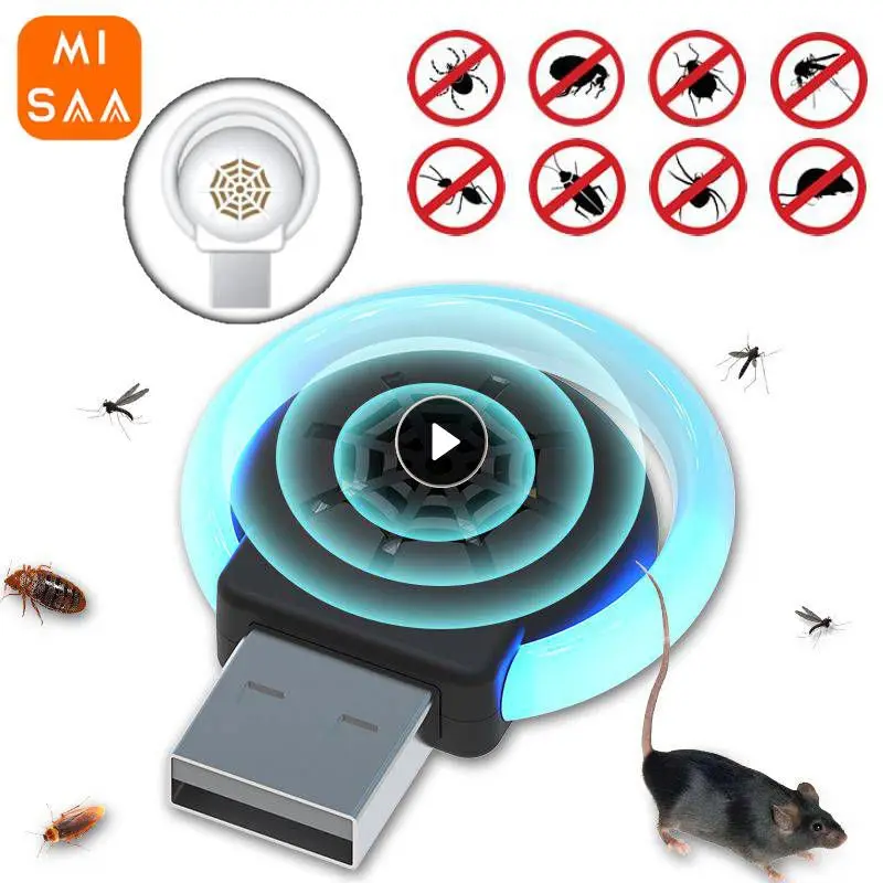 Xioami Pest Repeller USB Ultrasonic Insect Repellent Portable Electronic Mouse Repellent Home Pest Device Repellent Night Light