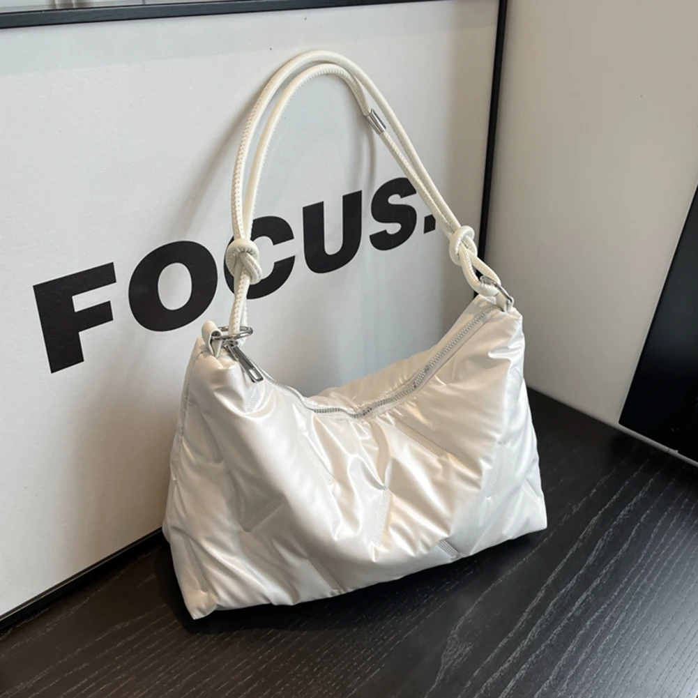 Women Puffy Hobo Bag Fashion Padded Shoulder Bag Large Capacity Puffer Satchel Bag Casual Winter Commuting Bag