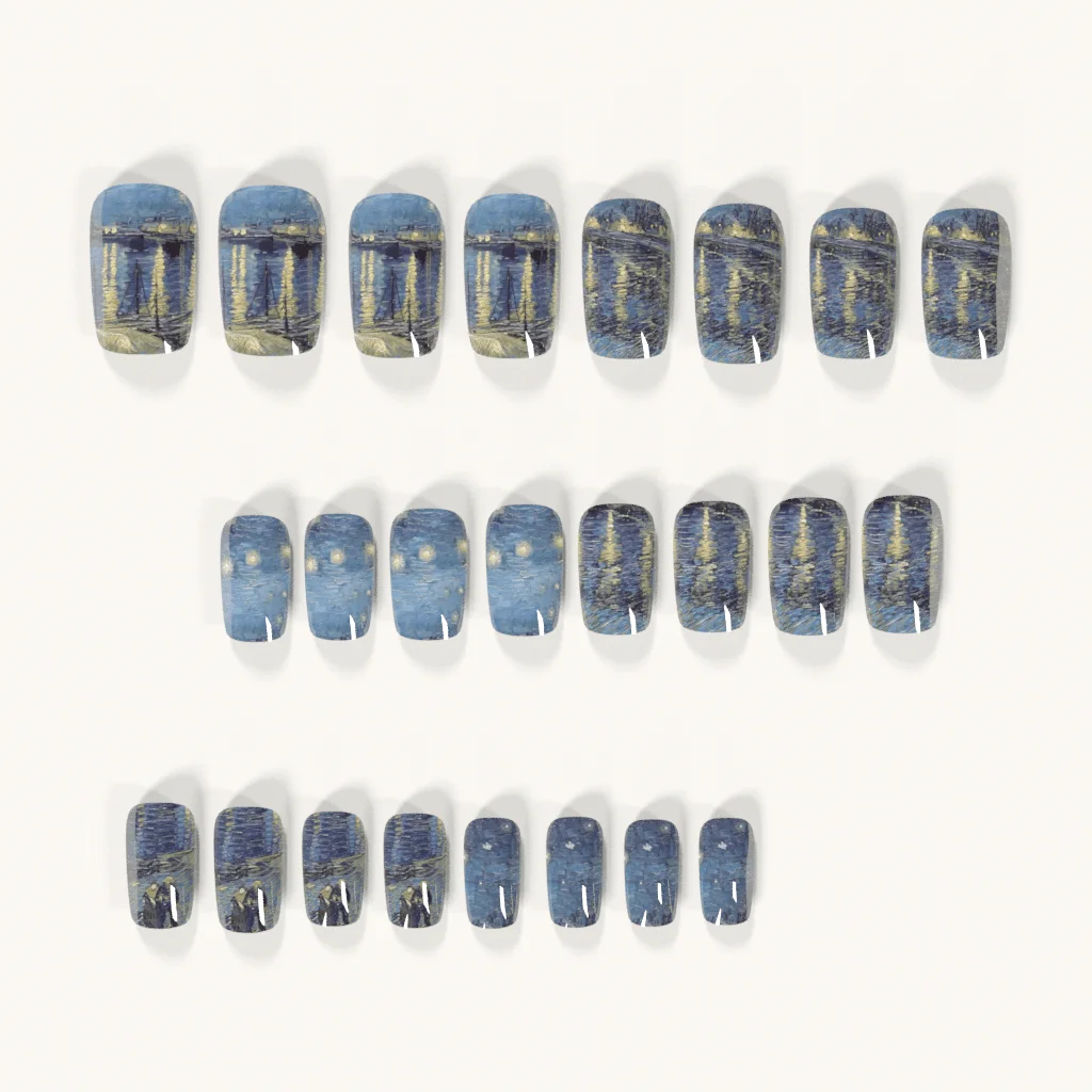 24 szt. Średnie Kwadratowe Szt – Nail Art Van Gogh recenzja i cena