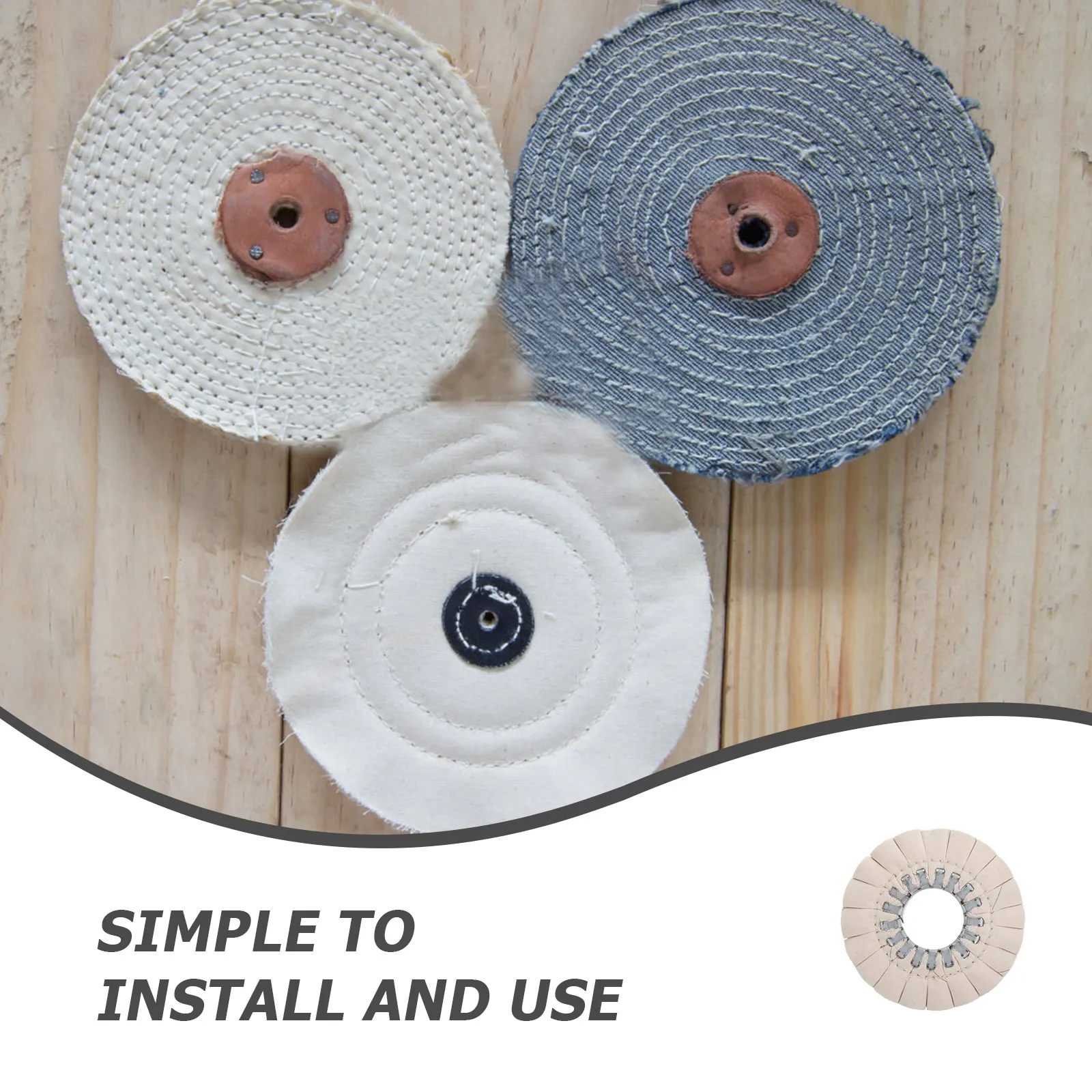 

Pure Cloth Polishing Buffing Wheel 150x50x22mm Iron Shape for Edge B Machine Cotton Woodworking Accessory