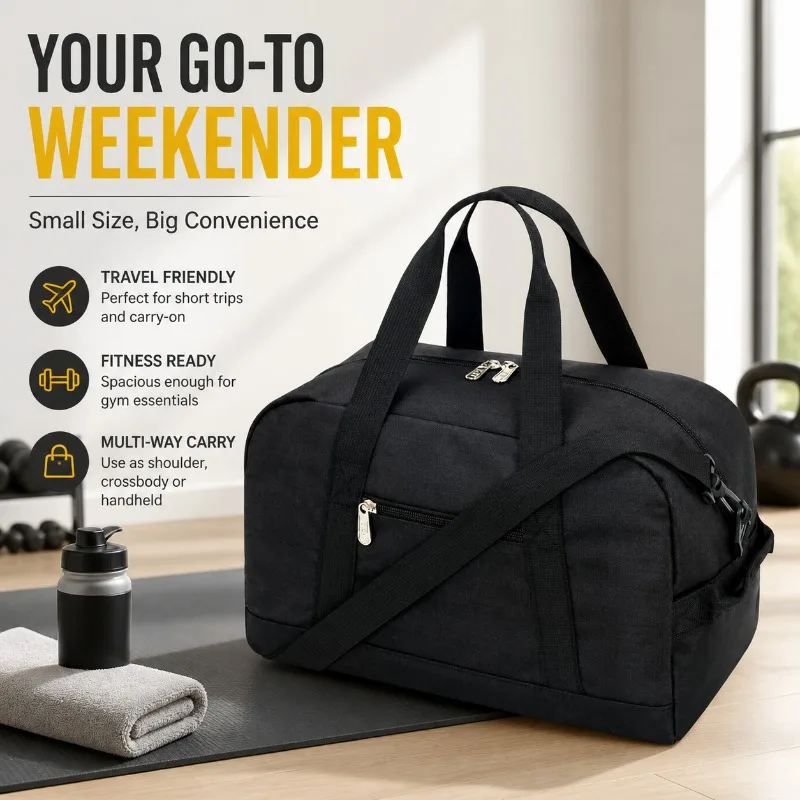 Travel Gym Bag Short Distance Luggage Portable Fitness Duffle Shoulder Crossbody Handbag Carry on Weekender  Convenient