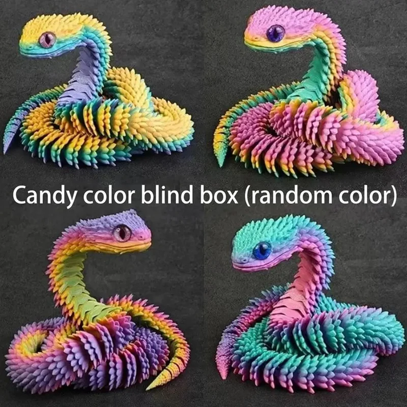 3D Printed Snake Fidget Toy   Crystal Flexible Joints Executive Desk Toys Home Decor Perfect Gifts For Autism