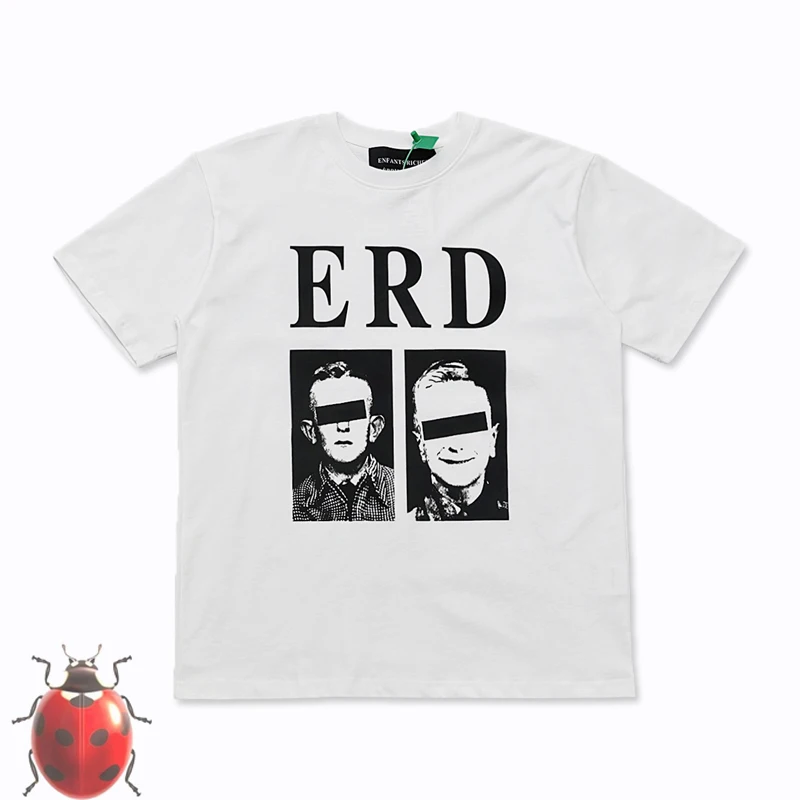 

ERD Double Blindfolded Male Portrait Print T-shirt Men Women 2024 Enfants Riches Deprimes Daily Short Sleeve Tops