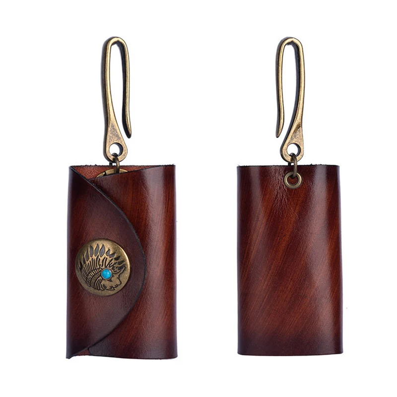 Genuine Leather Key Wallet Keychain High Quality Designer Cowhide Key Chain