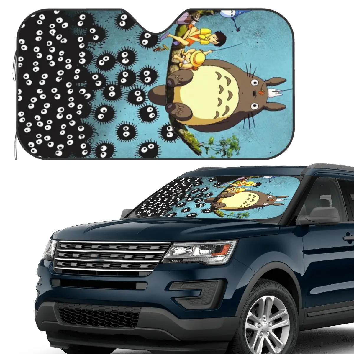 

Soot Studio Ghibli Sunshade Windscreen Car Front Windshield Window Sun Visor Accessories Covers