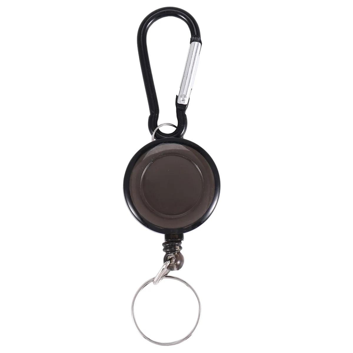 

Lot 1 Badge Holder Winder Holder Keychain Retractable Carabiner Belt Clip ID Card Card Holder-Black