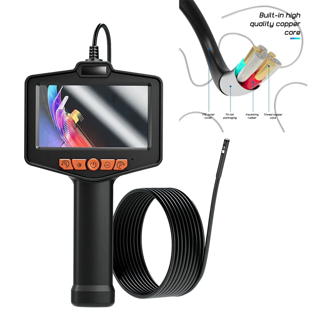 Car Triple Lens Sewer Inspection Camera With Light - 1080P HD, Waterproof, 16.4ft Car Maintenance Tools