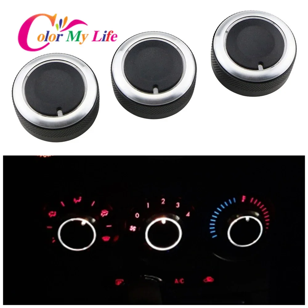 3Pcs Air Conditioning Knobs AC Knob Heat Control Switch Button for Mazda 3 BL 2010 2011 2012 2013 Car Accessories