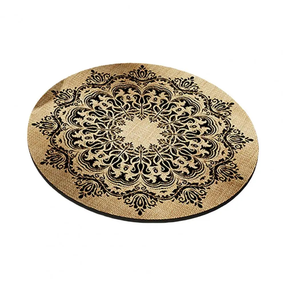 Placemat for Dining Table Easy to Clean Potholder Boho Round Placemats Set Heat-resistant Coasters Table for Dining for Table