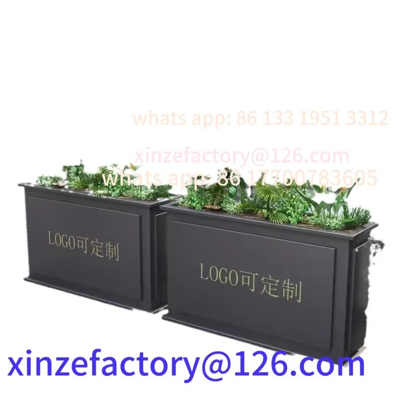 

Customizablestainless steel rectangular flower pot commercial street sales department iron gardening flower box outdoor