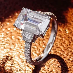 Huitan Graceful Large Cubic Zirconia Rings Aesthetic Eternity Wedding Bridal Jewelry for Women Chic Charms Stylish Accessories