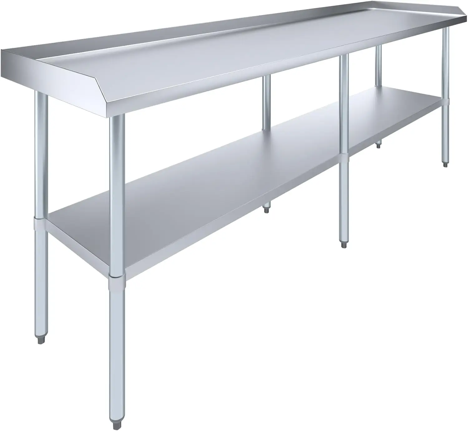 Commercial Work Table with Backsplash and Sidesplashes | NSF (Stainless Steel Table with Sideguards, 96