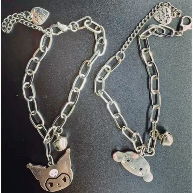 

Sanrio Kuromi Necklace Anime Figures Cute Cartoon Alloyed Necklace Q Figural Anime Cinnamoroll Decoration Children Birthday Gift