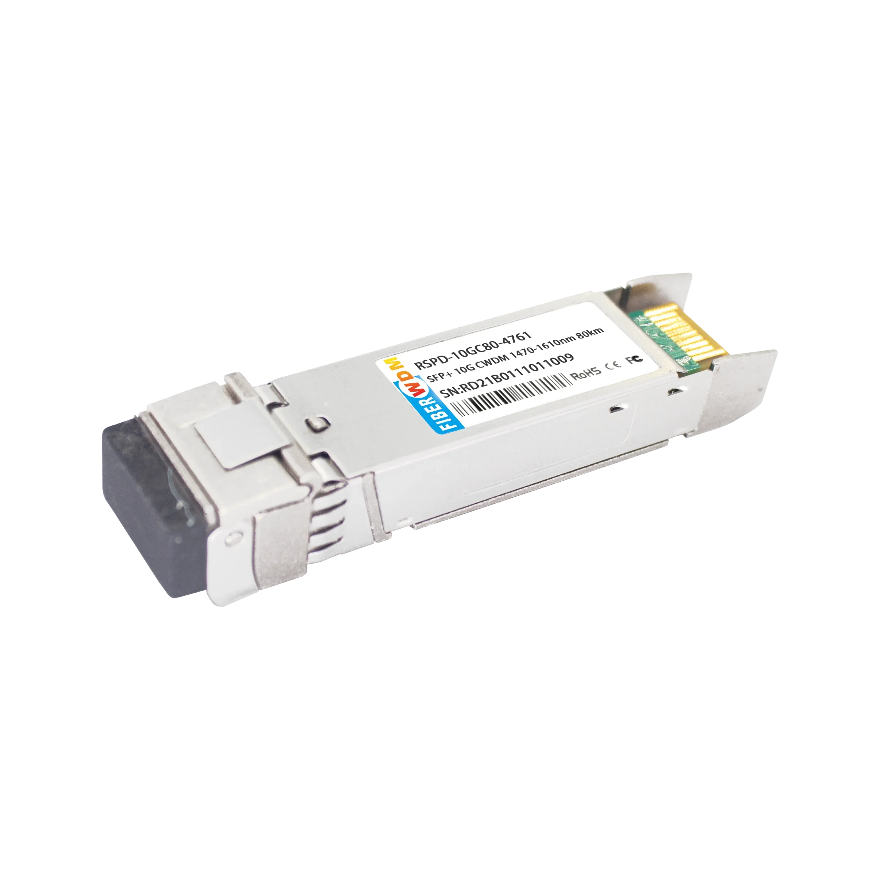 FIBERWDM 10G CWDM 40KM 80KM 1470-1610nm SFP+ DDM Duplex LC Fiber Optic Module compatible with Mikrotik Mellanox ubiquiti switch