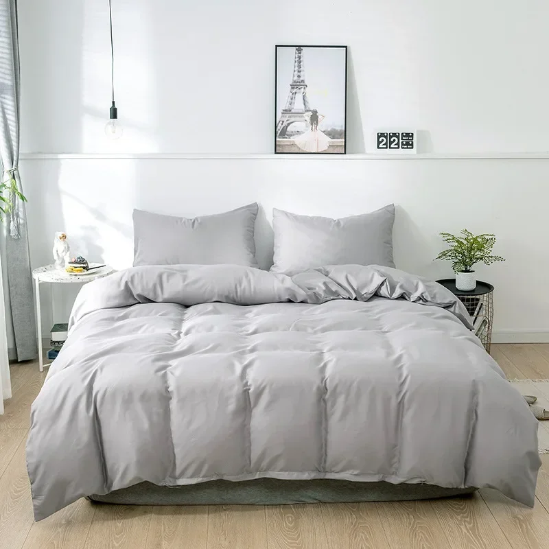 

Nordic Solid Color Sanding Duvet Cover 220x240 Single Double Queen King Simple Bedding Set Pillowcase Bedclothes (No Bed Sheet)
